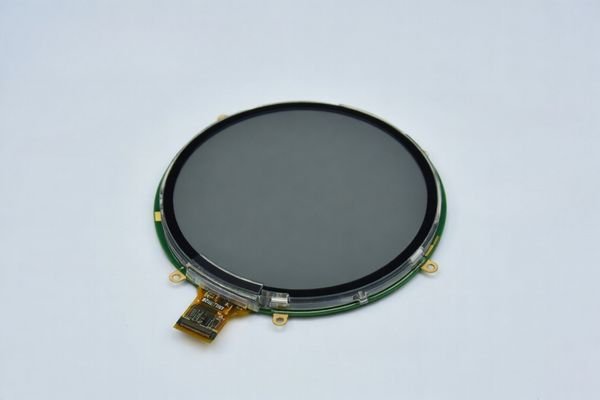 Round LCD module with visible FPC connector for custom special-shaped display integration