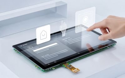 LCD display module integrated with capacitive touch panel and controller