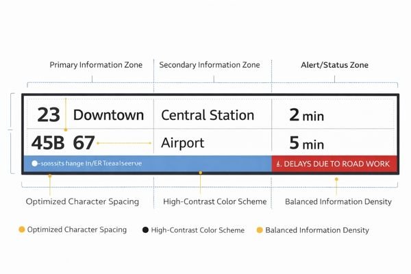 An example of a well-designed UI layout for a bar-type bus information display