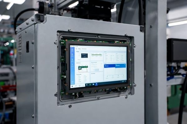 Wide temperature LCD display module integrated into industrial equipment control panel