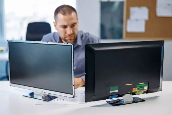 A supply chain diagram showing stable program planning on one side and unpredictable display revision changes on the other