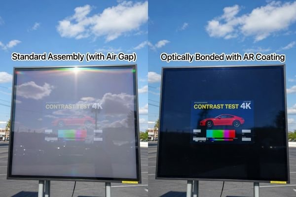 Effect of optical bonding and anti-reflective coating on LCD module readability