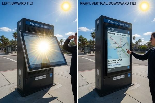 Impact of installation angle on outdoor LCD module readability