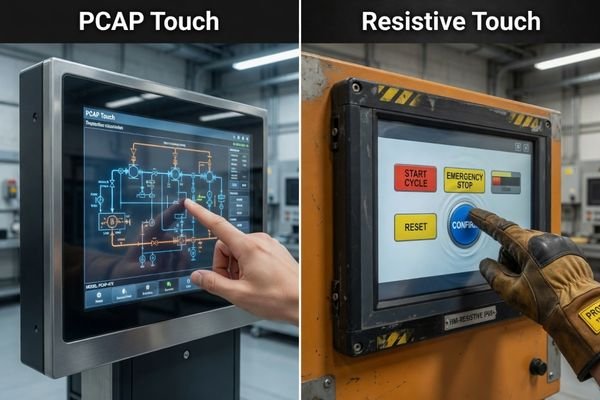 PCAP vs resistive touch integration for industrial LCD modules