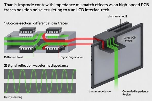 A diagram illustrating impedance mismatch and its effect on a high-speed signal