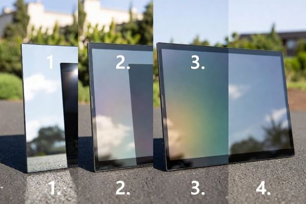 An image showing several display myths visually contrasted with real engineering factors such as brightness, reflections, bonding, and heat