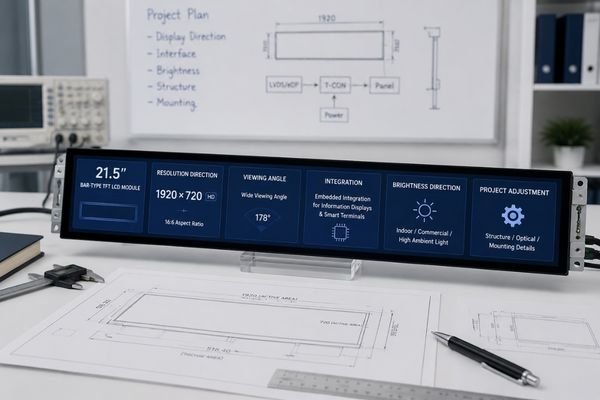 21.5-inch bar LCD module technical direction review for resolution, interface, brightness, and integration