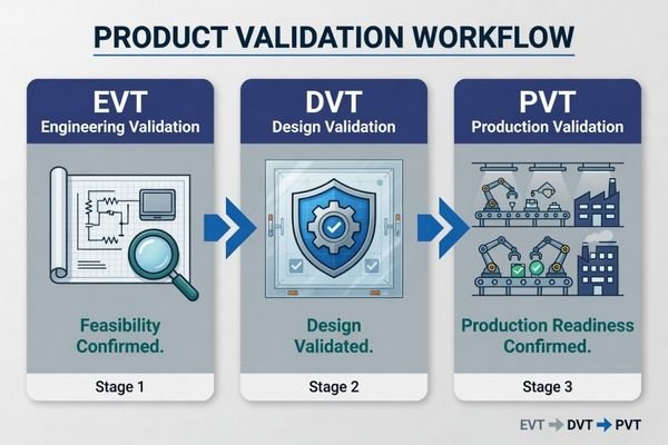 EVT DVT PVT workflow for custom LCD modules