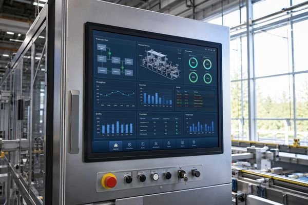 High brightness industrial LCD module used as an embedded interface in automated industrial equipment