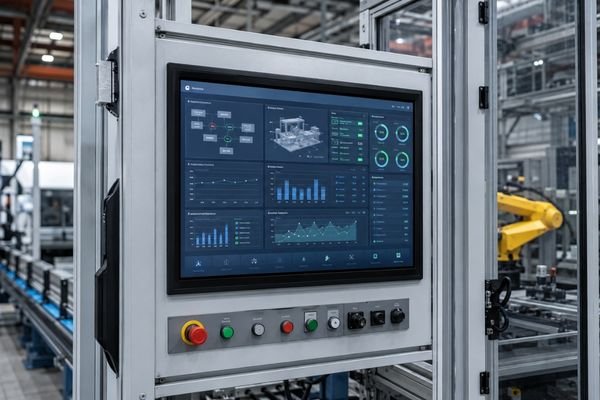 High brightness industrial LCD module used as an embedded interface in automated industrial equipment