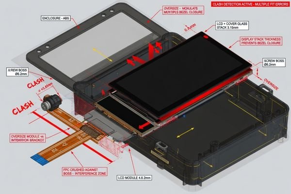 Mechanical fit risk review for custom LCD module integration