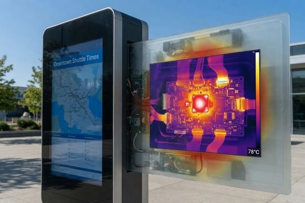 High brightness LCD module thermal risk in outdoor kiosk applications