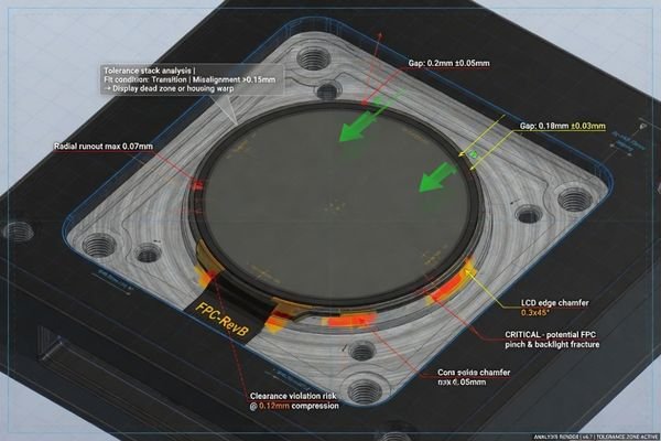 Mechanical tolerance analysis for non-standard LCD modules