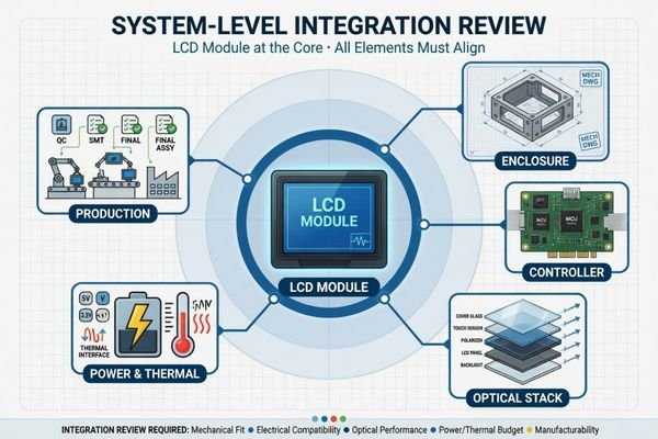 System-level LCD module integration review before prototype development